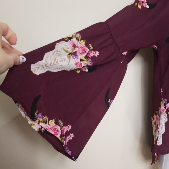 Altar'd State Floral Off Shoulder Crop Top - Picture 2 of 7